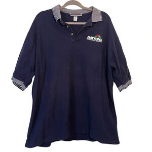 1990s Daytona Speedway Polo Waffle Knit Size XL NASCAR Racing Streetwear Vintage